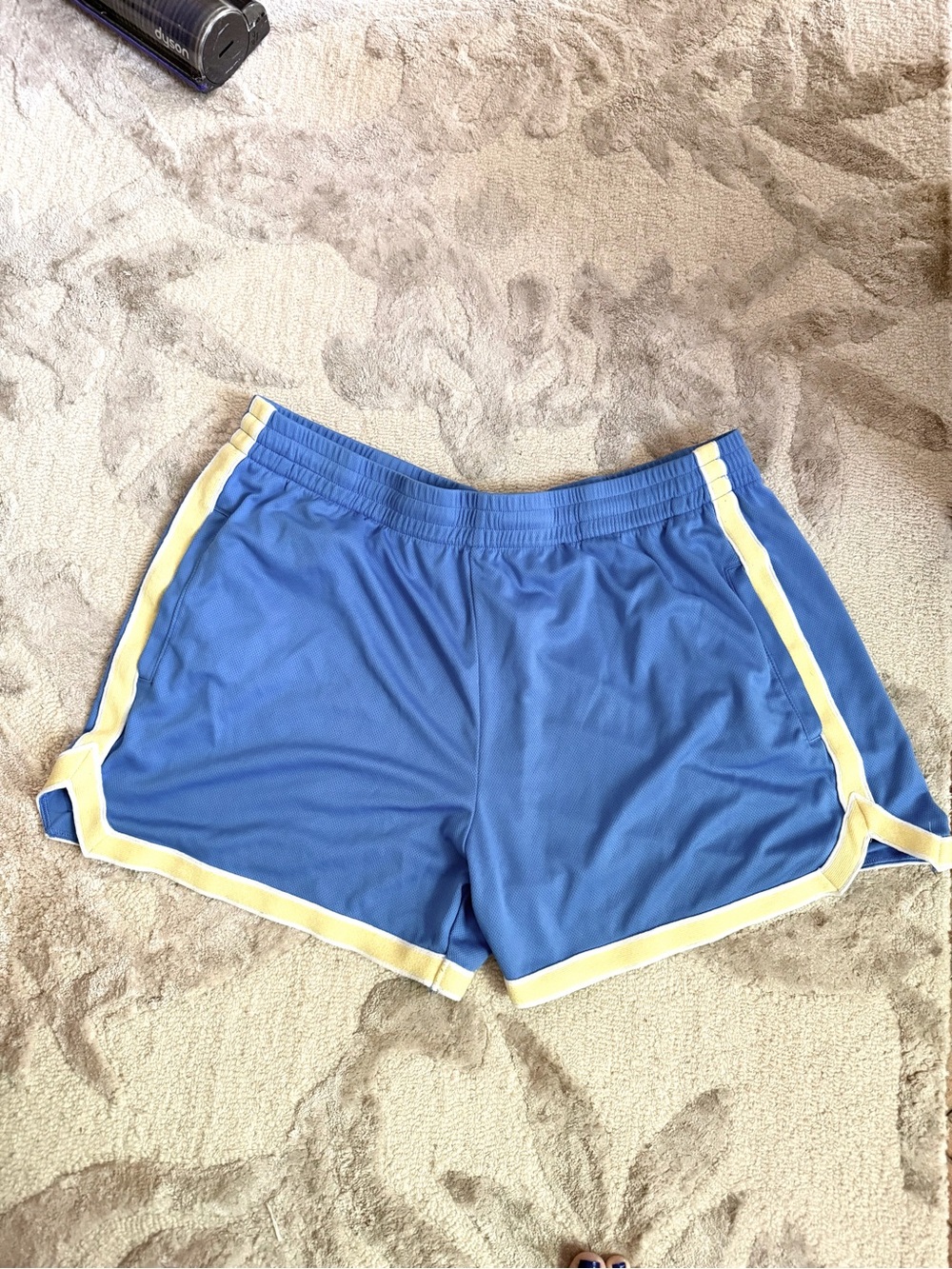 Abercrombie & Fitch Blue Athletic Shorts with Yellow Trim